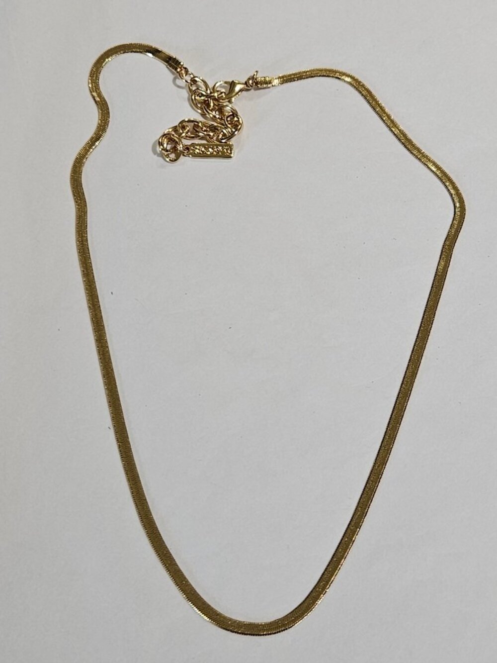 Sugarfix Goldtone Flat Chain Necklace Lobster Clasp 16 - 19 inches Long